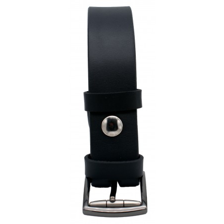 Ceinture noire classique 3,5 cm boucle 12
