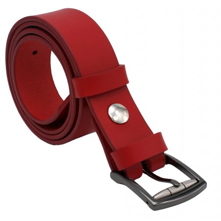 Ceinture en cuir Rouge 3,5 cm boucle 12