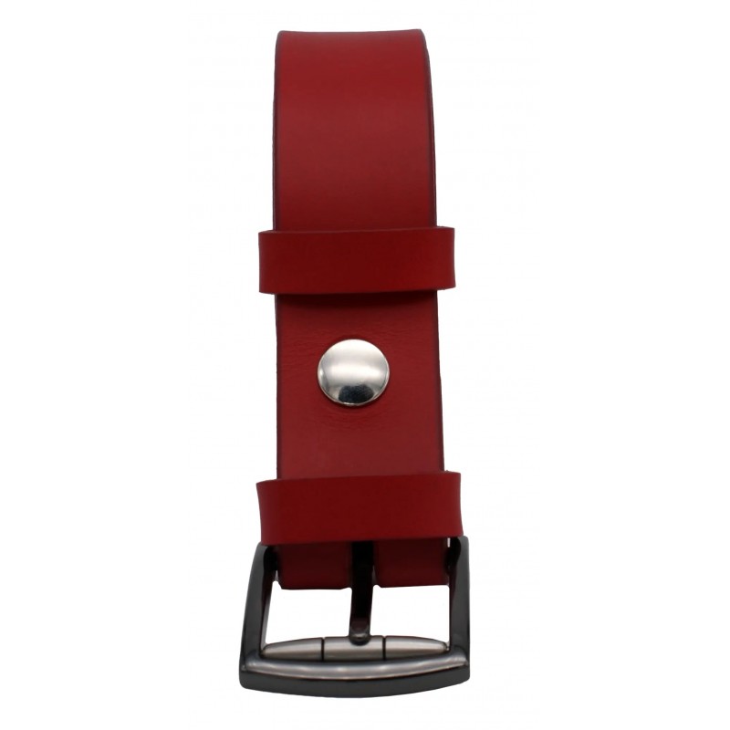 Ceinture en cuir Rouge 3,5 cm boucle 12