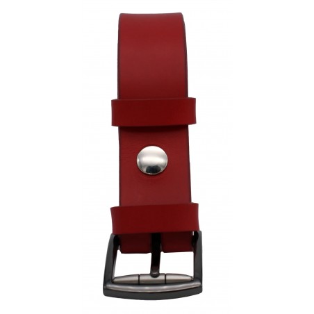 Ceinture en cuir Rouge 3,5 cm boucle 12