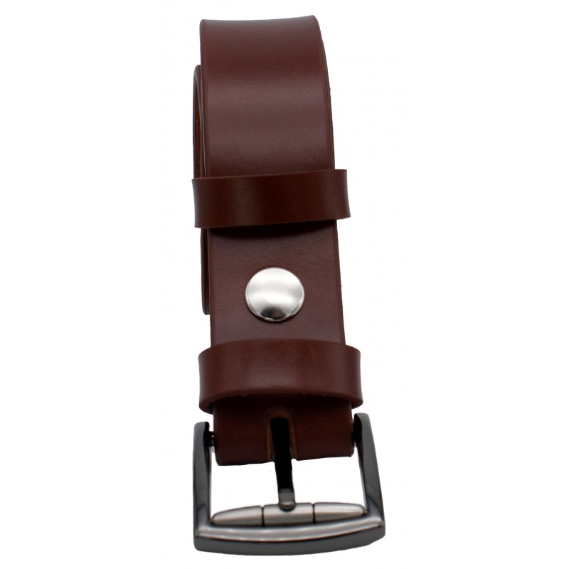 Ceinture Cognac 3,5 cm boucle 12