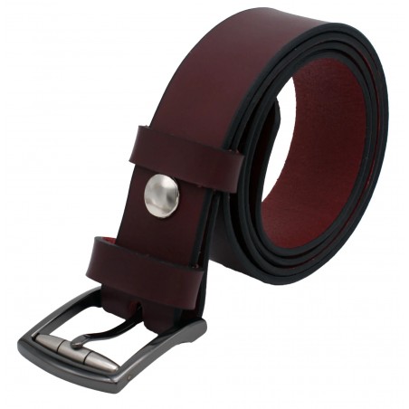 Ceinture Bordeaux classique 3,5 cm boucle 12
