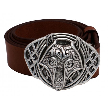 Ceinture Camel classique 4 cm Plaque Loup 37