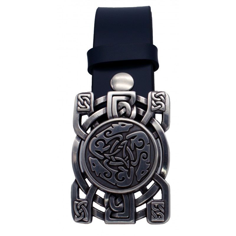 Ceinture Bleu Marine classique 4 cm Plaque...