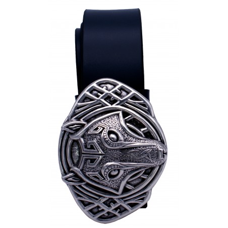 Ceinture Bleu Marine classique 4 cm Plaque Loup 37