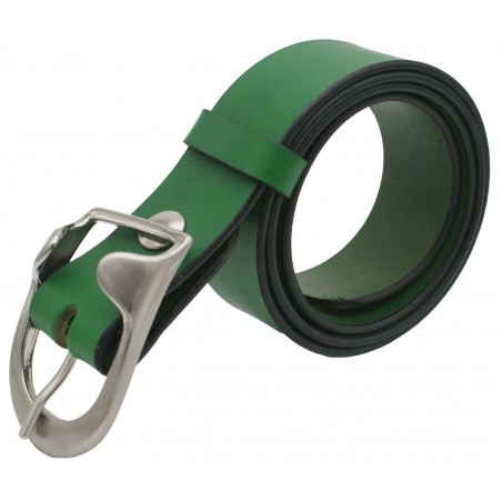 Ceinture en cuir Vert Forêt 4 cm boucle 14