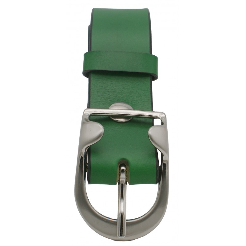 Ceinture en cuir Vert Forêt 4 cm boucle 14