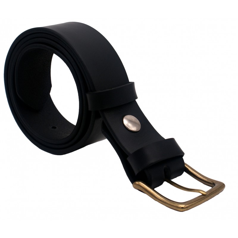 Ceinture noire classique 4 cm boucle laiton...