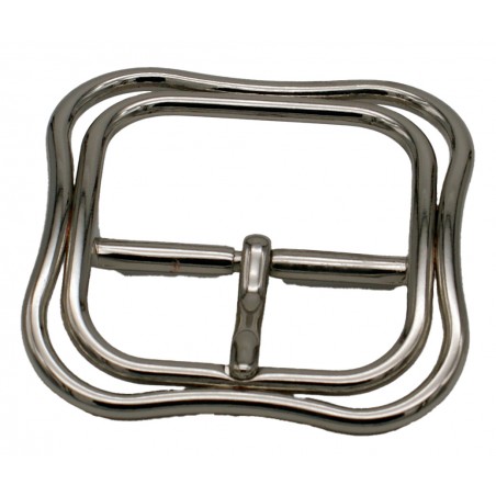 Boucle de ceinture double argenté 4 cm modèle 52