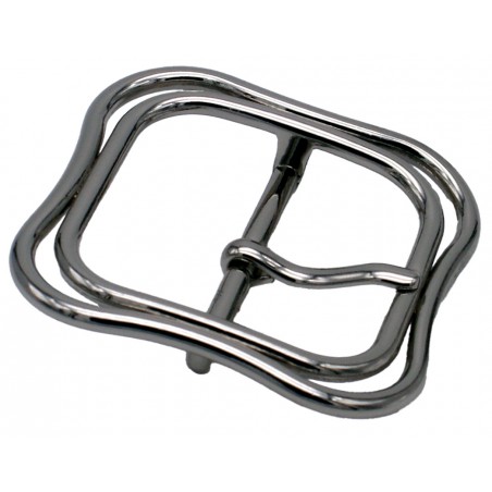 Boucle de ceinture double argenté 4 cm modèle 52