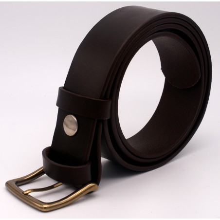 Ceinture Marron foncé 4 cm boucle laiton 53
