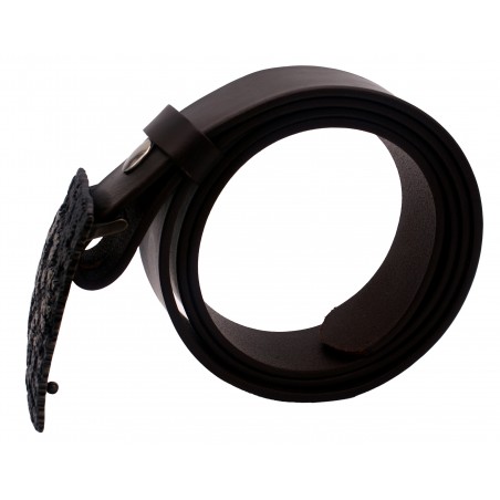 Ceinture Marron Foncé classique 4 cm Boucle tête de mort 50