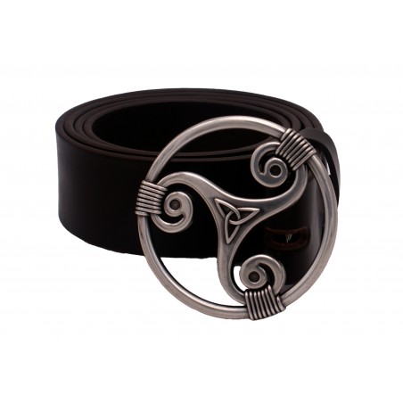 Ceinture Marron Foncé classique 4 cm boucle triskel 29