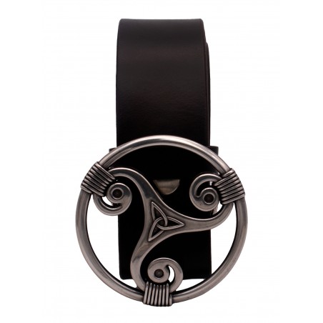 Ceinture Marron Foncé classique 4 cm boucle triskel 29