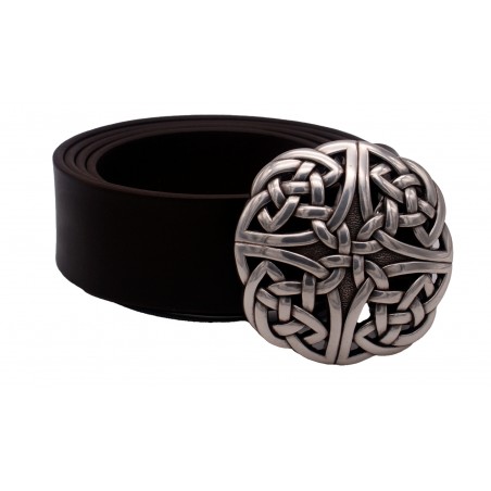 Ceinture Marron Foncé classique 4 cm boucle entrelacs celtiques 31