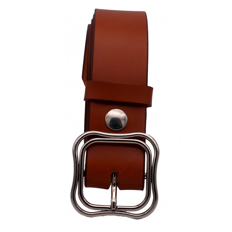 Ceinture Camel 4 cm boucle double 52