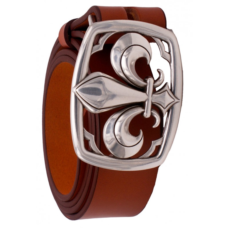 Ceinture Camel classique 4 cm Boucle Fleur de...