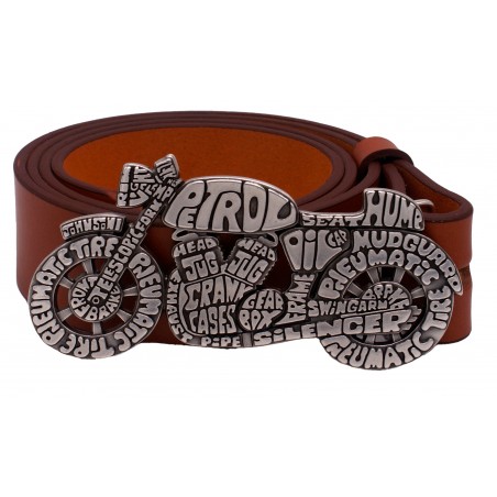 Ceinture Camel classique 4 cm Boucle Moto vintage 55