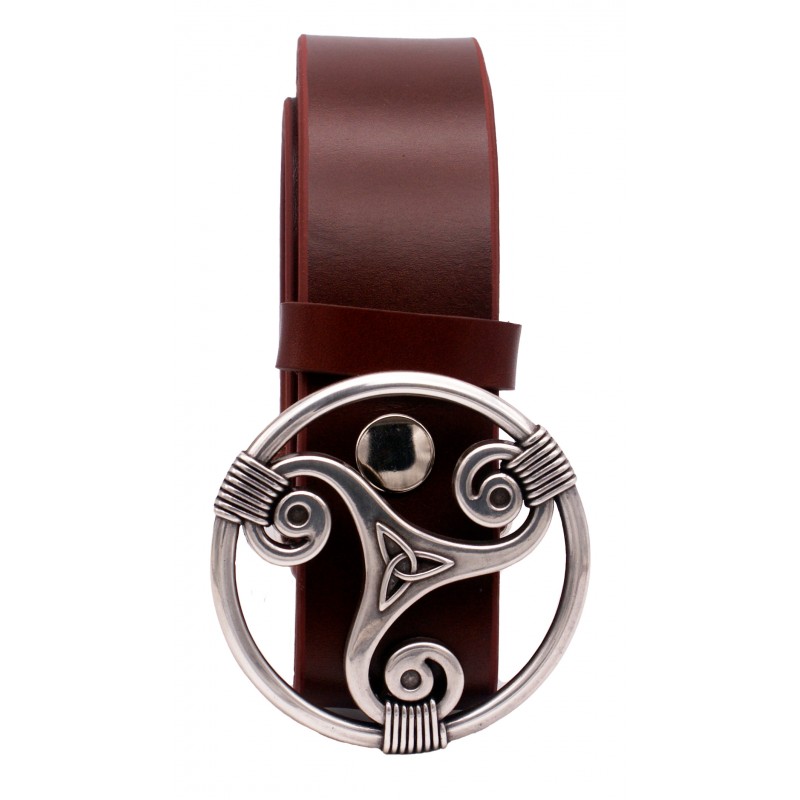 Ceinture Cognac 4 cm boucle Triskel 29