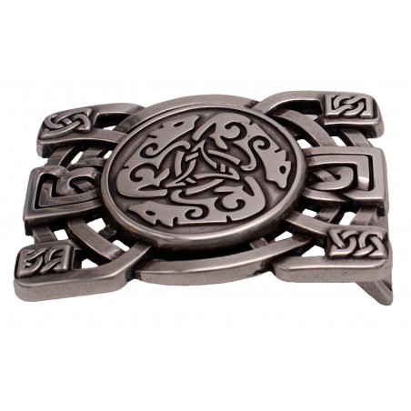 Boucle de ceinture Rectangle 3 loups celtiques 30