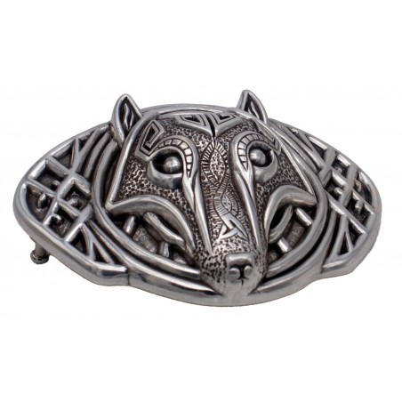 Boucle de ceinture ovale Loup celtique 37