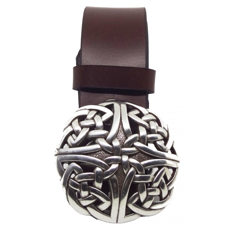 Ceinture Bordeaux 4 cm Plaque Entrelacs...