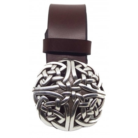 Ceinture Bordeaux 4 cm Plaque Entrelacs Celtique 31