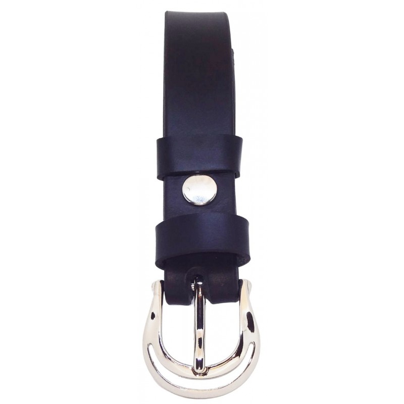 Ceinture en cuir noir 2,5 cm boucle 1