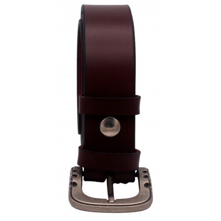 Ceinture Bordeaux 4 cm boucle vieilli 54