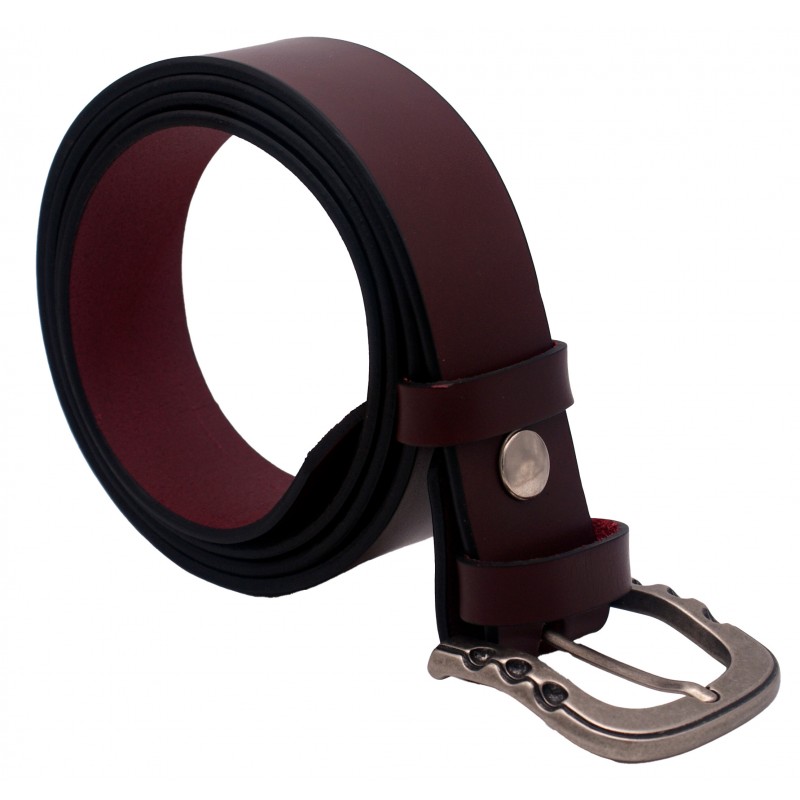 Ceinture Bordeaux 4 cm boucle vieilli 54