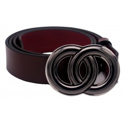 Ceinture Bordeaux 4 cm boucle double anneau 51 2