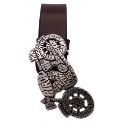 Ceinture Bordeaux 4 cm boucle moto vintage 55 2
