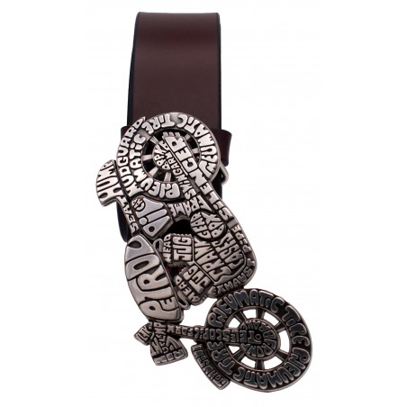 Ceinture Bordeaux 4 cm boucle moto vintage 55