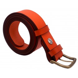 Ceinture Orange 4 cm boucle laiton 53 2
