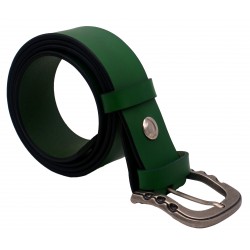 Ceinture en cuir Vert Forêt 4 cm boucle vieilli 54 2