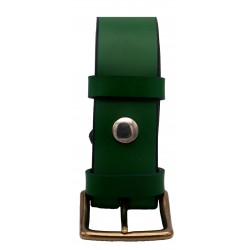 Ceinture en cuir Vert Forêt 4 cm boucle laiton 53 2