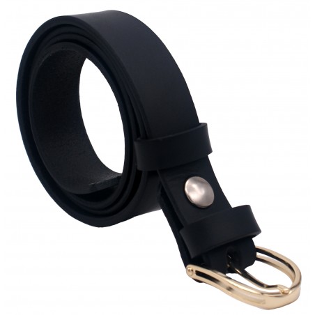 Ceinture noire classique 3 cm boucle 15