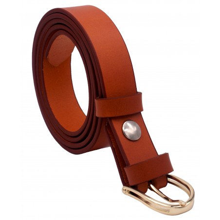 Ceinture Camel classique 3 cm boucle dorée 15