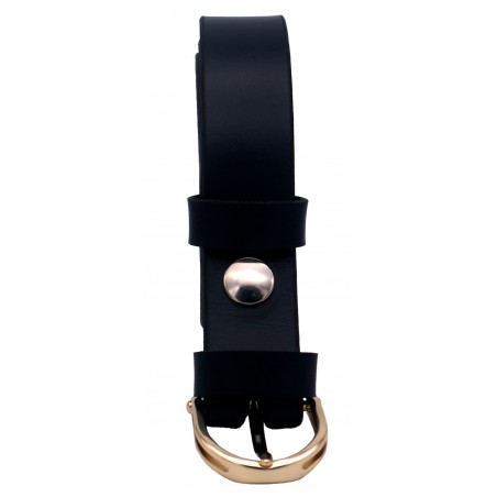 Ceinture Bleu marine 3 cm boucle dorée 15