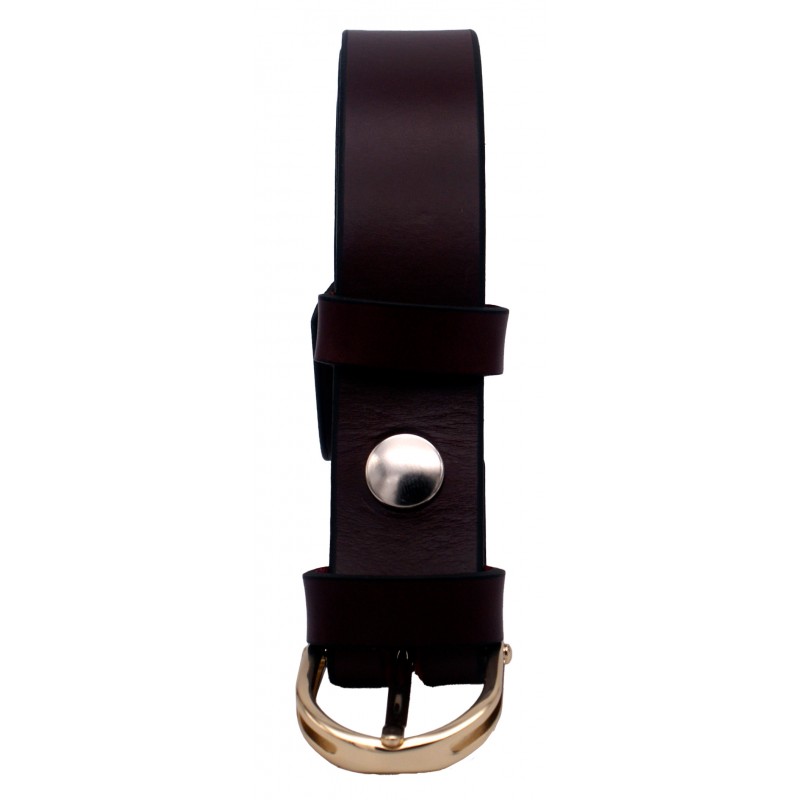 Ceinture Bordeaux classique 3 cm boucle dorée 15