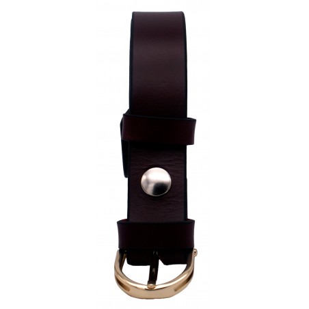 Ceinture Bordeaux classique 3 cm boucle dorée 15