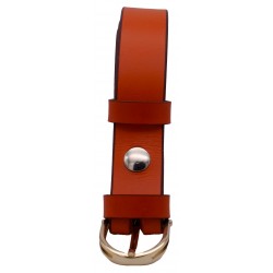 Ceinture Orange 3 cm boucle dorée 15 2