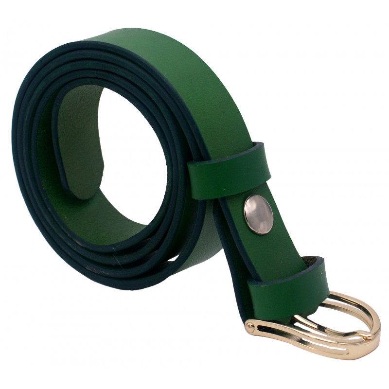 Ceinture Vert Forêt 3 cm boucle dorée 15