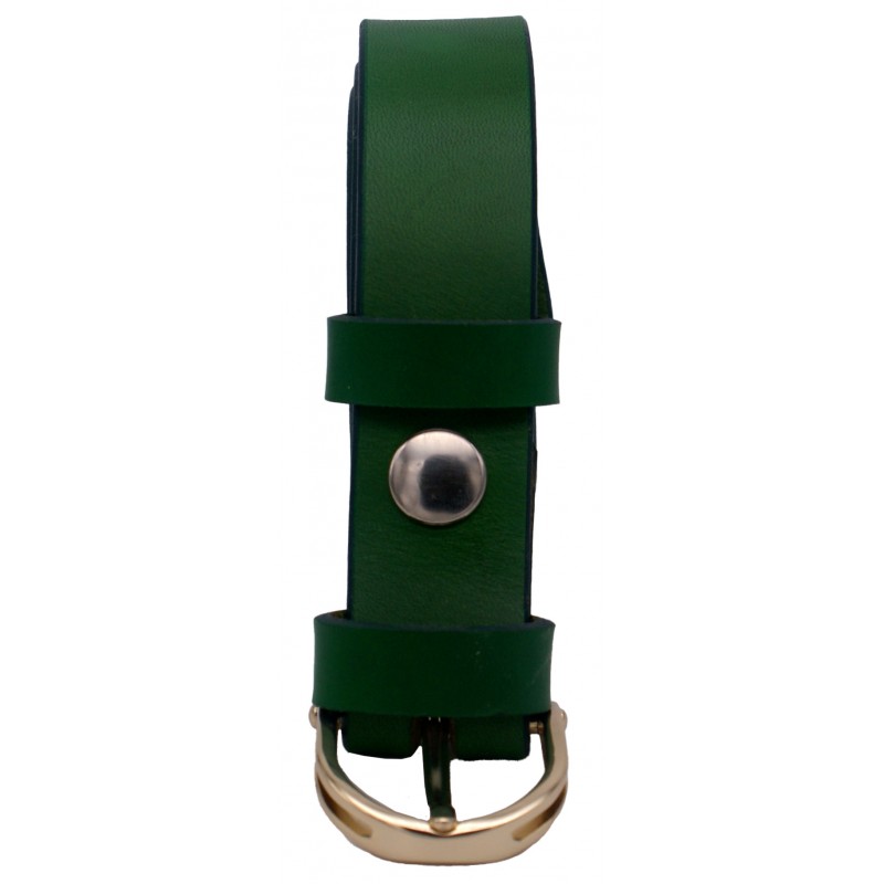 Ceinture Vert Forêt 3 cm boucle dorée 15