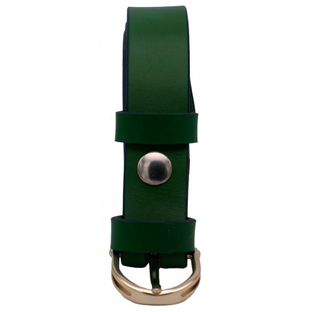 Ceinture Vert Forêt 3 cm boucle dorée 15