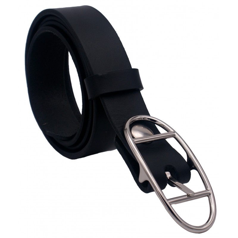 Ceinture noire classique 3 cm boucle double...