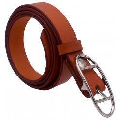 Ceinture Camel classique 3 cm boucle double ovale argenté 16 2