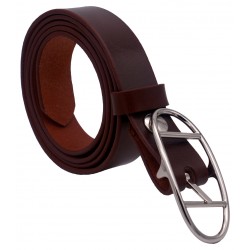 Ceinture Cognac classique 3 cm boucle double argenté... 2