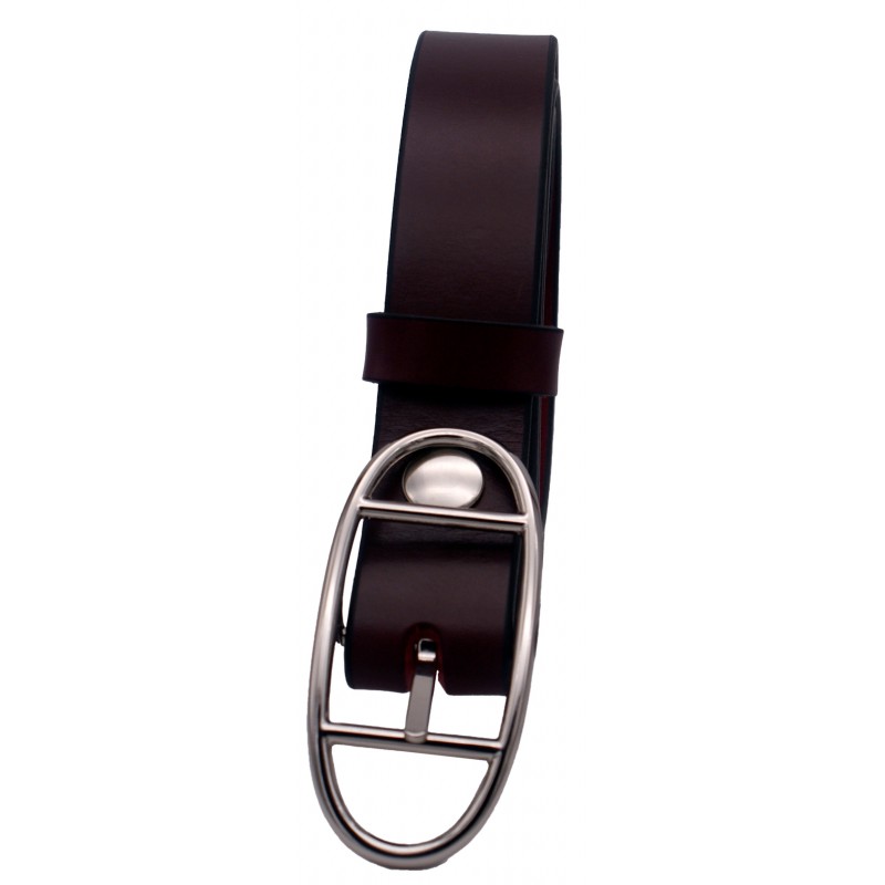 Ceinture Bordeaux classique 3 cm boucle double...
