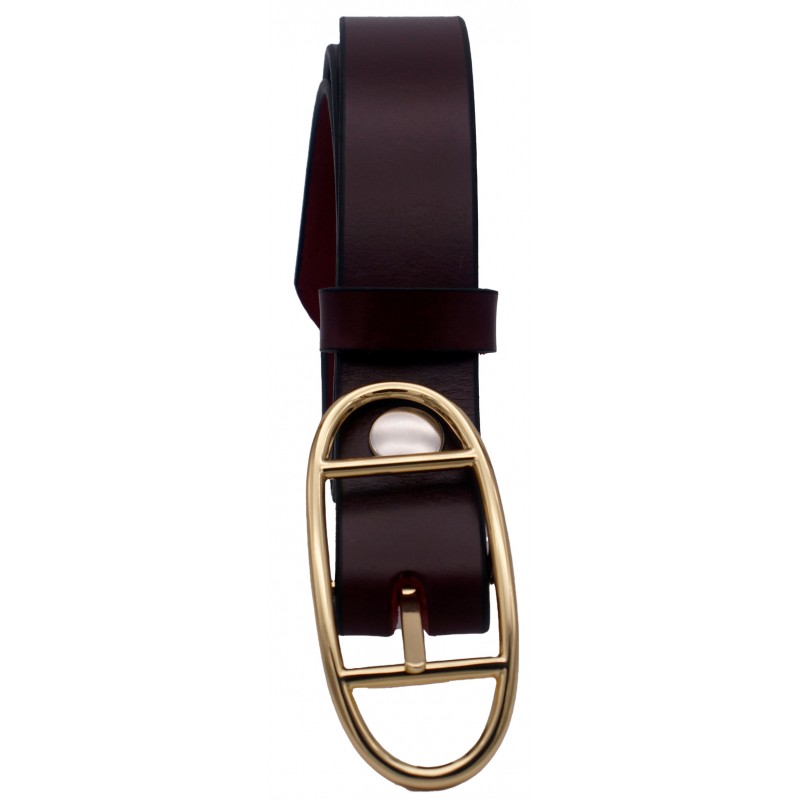 Ceinture Bordeaux classique 3 cm boucle double...